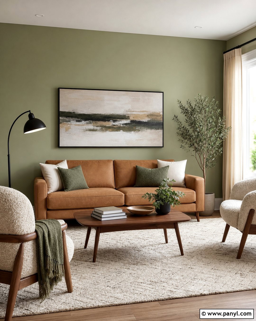 Light Green Accent Wall Behind Sofa - 30 Light Green Accent Wall Ideas