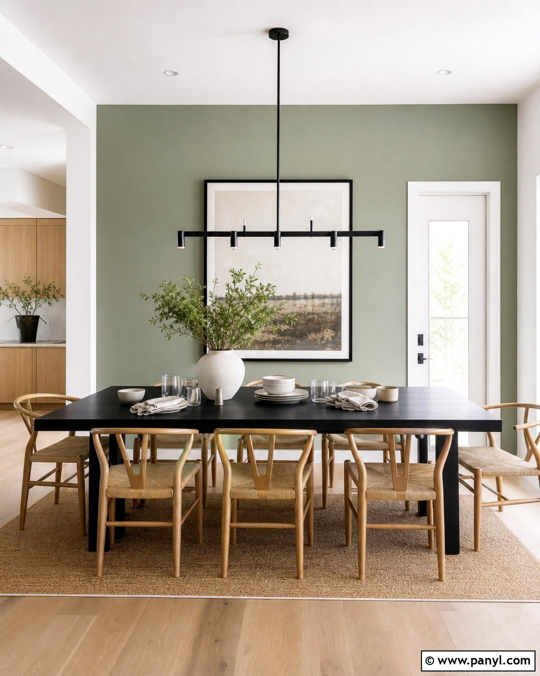 Light Green Accent Wall With Black Accents - 30 Light Green Accent Wall Ideas