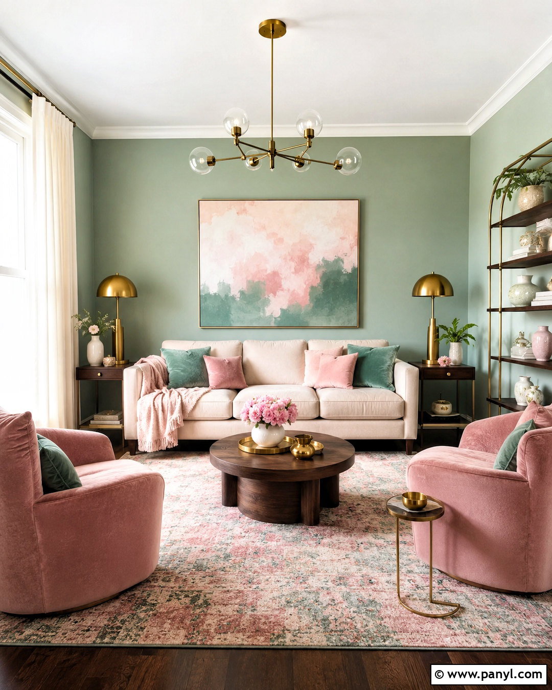 Light Green And Blush Pink Living Room - 20 light green living room color scheme ideas