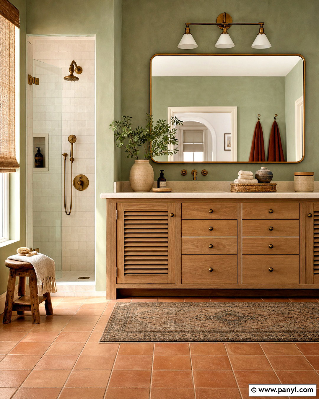 Light Green Bathroom Walls With Terracotta Floor - 20 light green bathroom walls