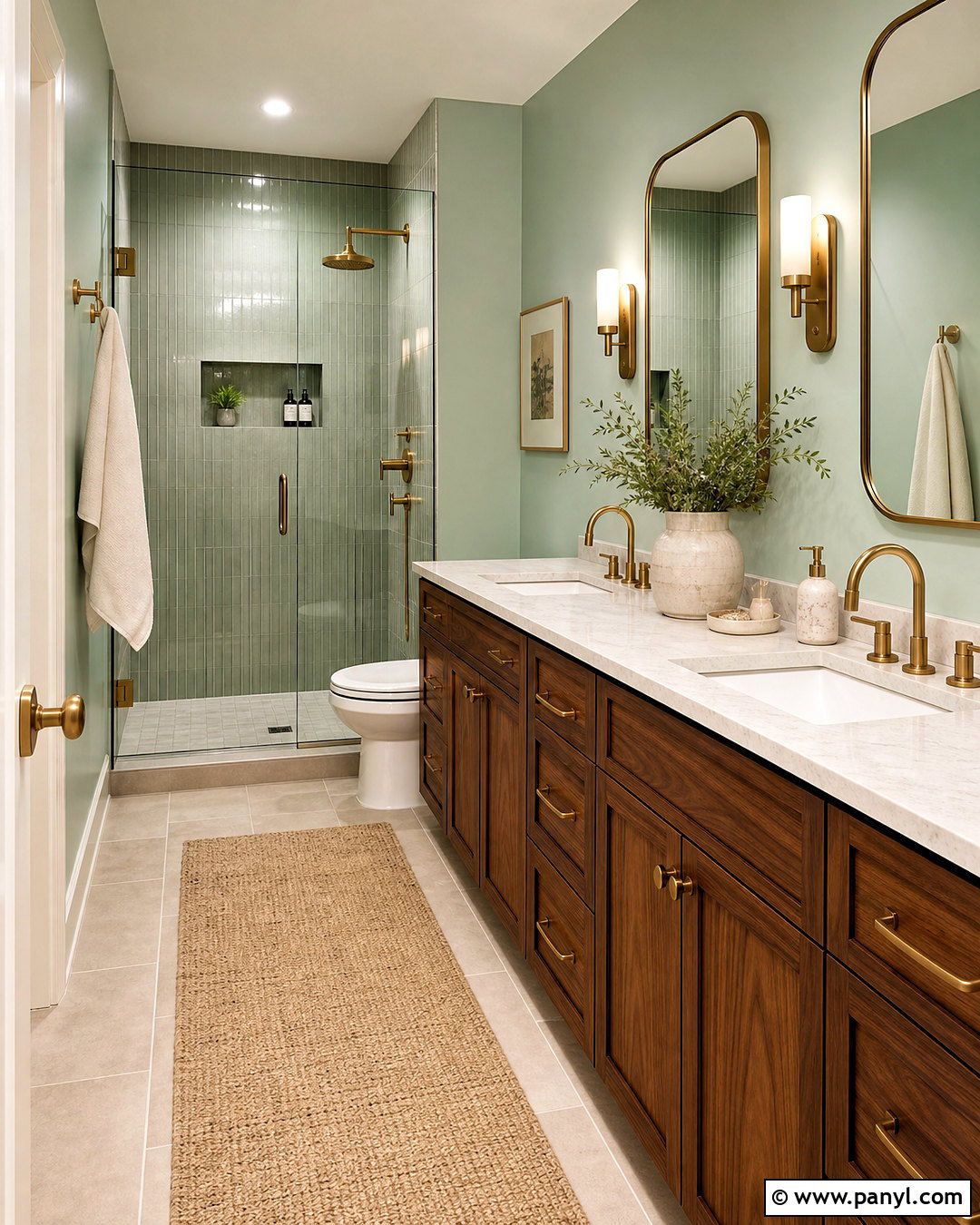 Light Green Bathroom With Brass Fixtures - 20 light green bathroom ideas