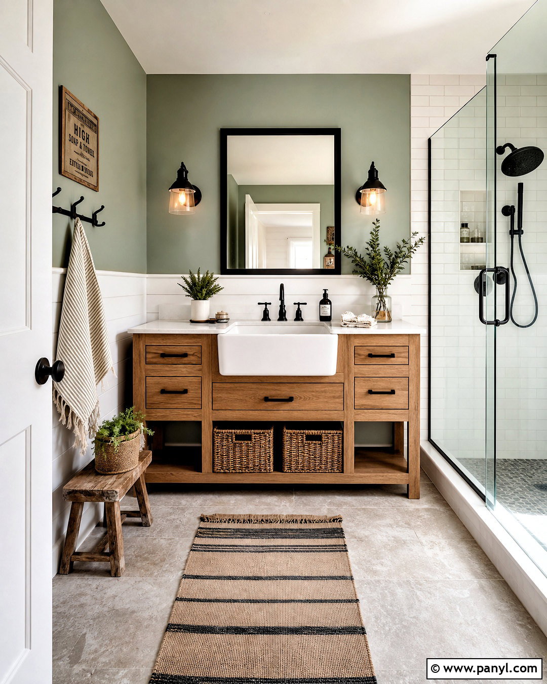 Light Green Bathroom With Farmhouse Decor - 20 light green bathroom ideas