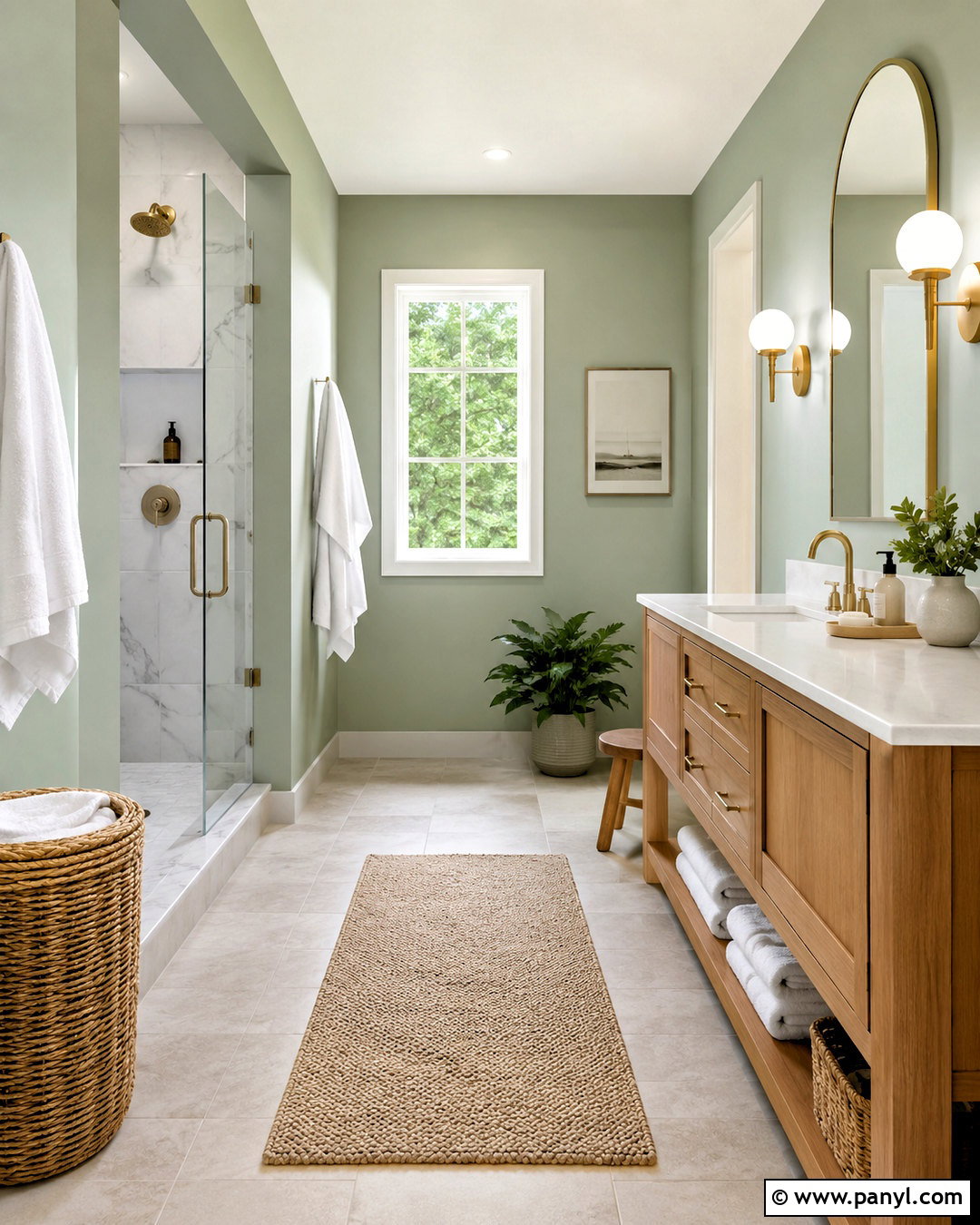 Light Green Bathroom With Marble Tile - 20 light green room ideas