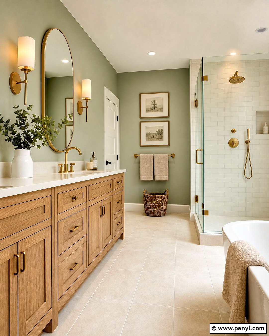 Light Green Bathroom With Oak Vanity - 20 light green bathroom ideas
