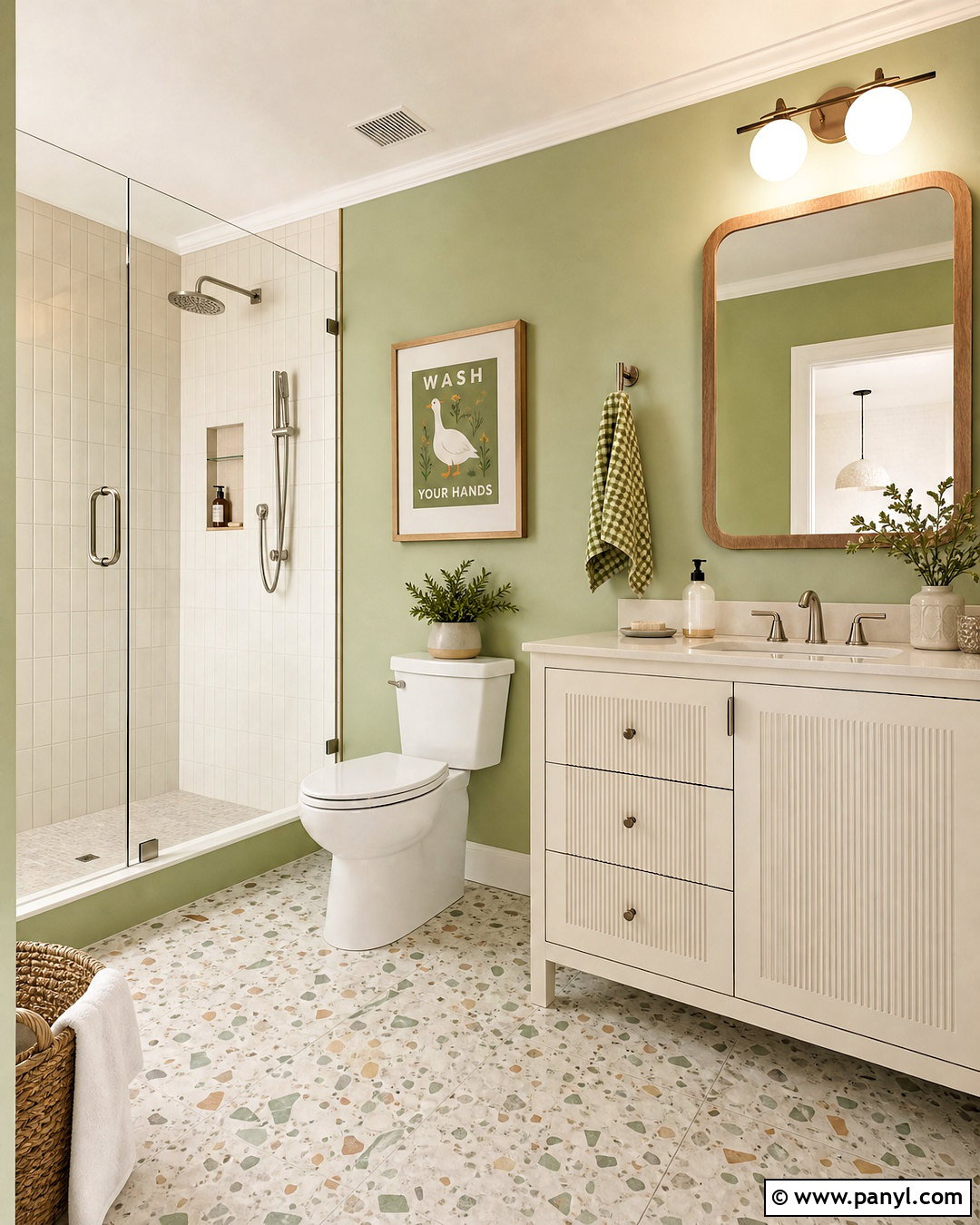 Light Green Bathroom With Terrazzo Floor - 20 light green bathroom ideas