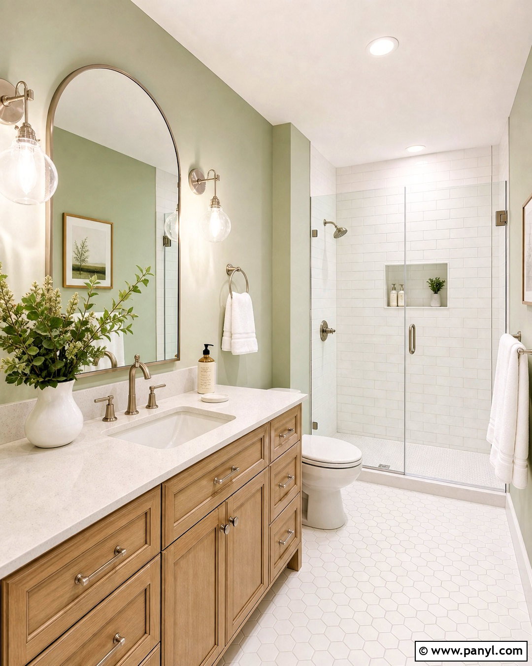Light Green Bathroom With White Subway Tile - 20 light green bathroom ideas