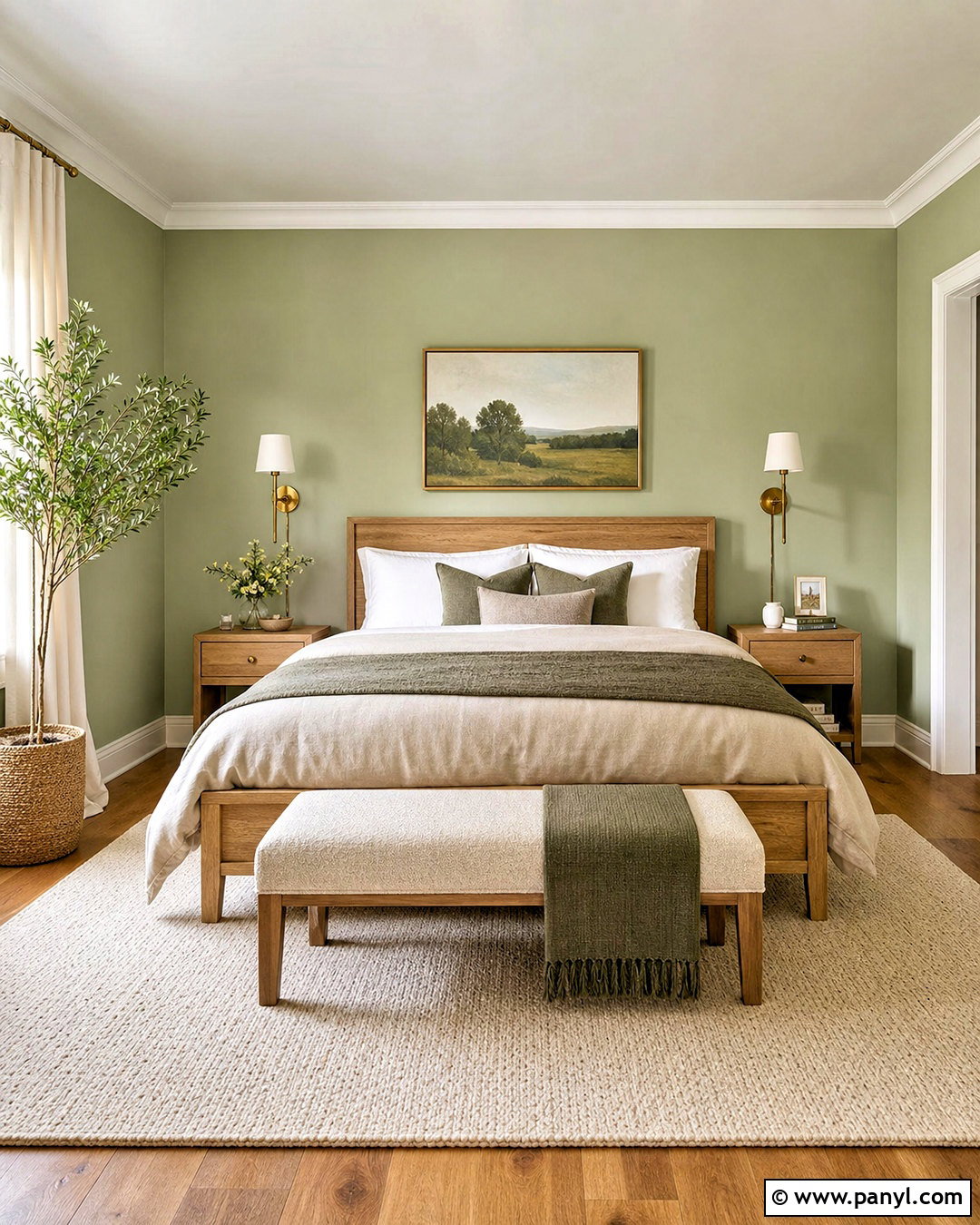 Light Green Bedroom With Oak Furniture - 20 light green interior ideas