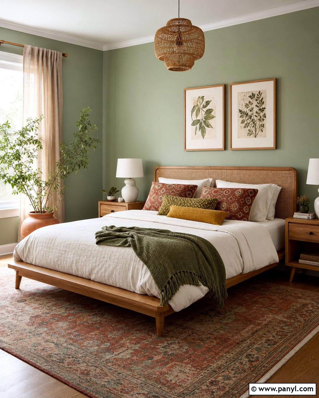 Light Green Boho Bedroom - 30 light green wall color ideas