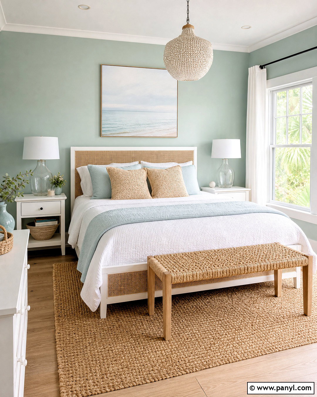 Light Green Coastal Bedroom Walls - 20 light green walls