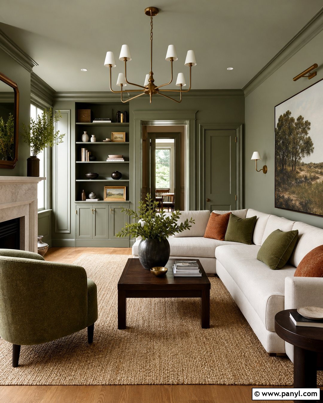 Light Green Color-Drenched Room - 35 light green wall paint ideas