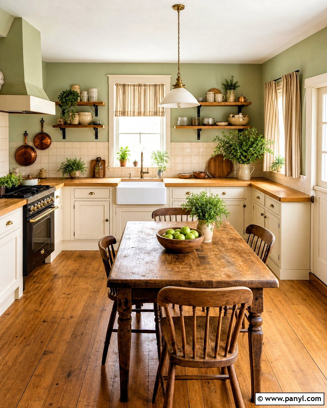 Light Green Cottage Kitchen Walls - 20 light green walls