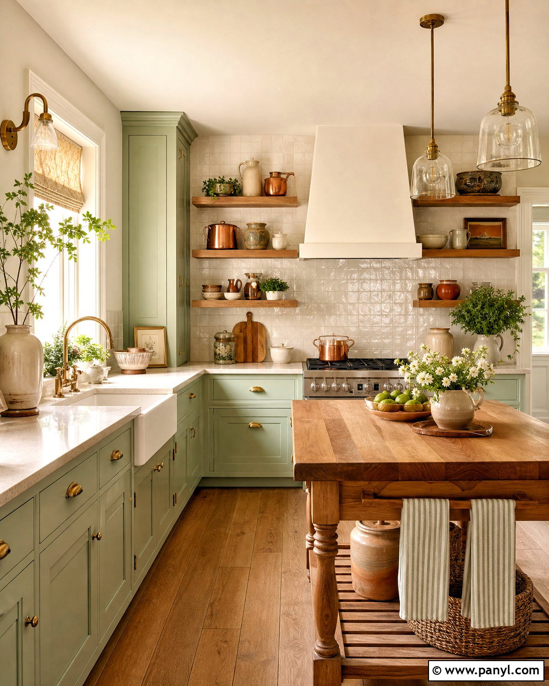 Light Green Cottage Kitchen - 20 light green interior ideas