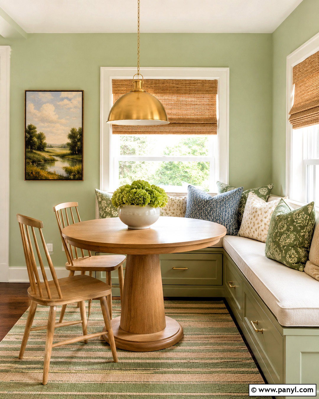Light Green Dining Nook With Banquette Seating - 20 light green rooms