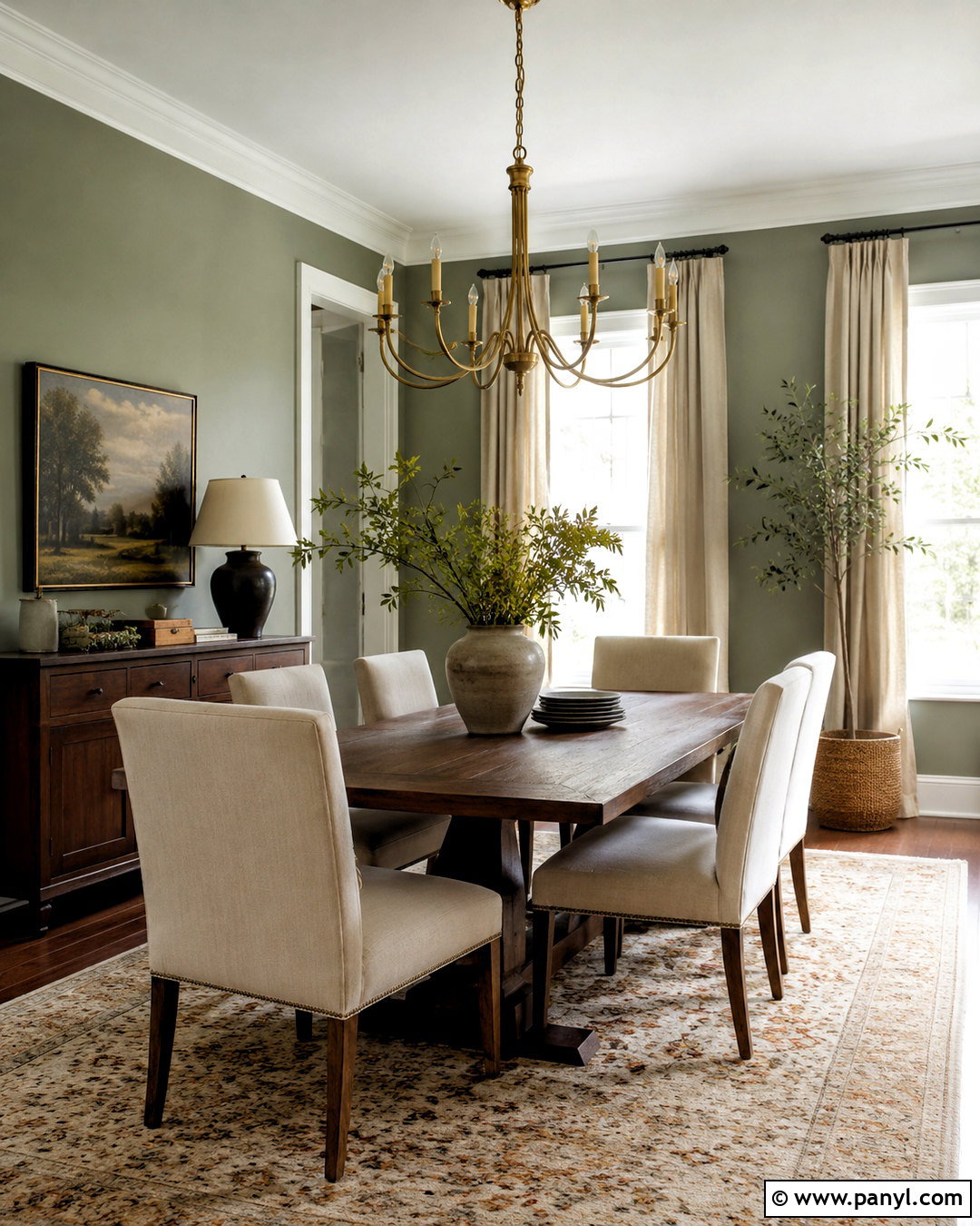 Light Green Dining Room With Dark Wood - 20 light green room ideas