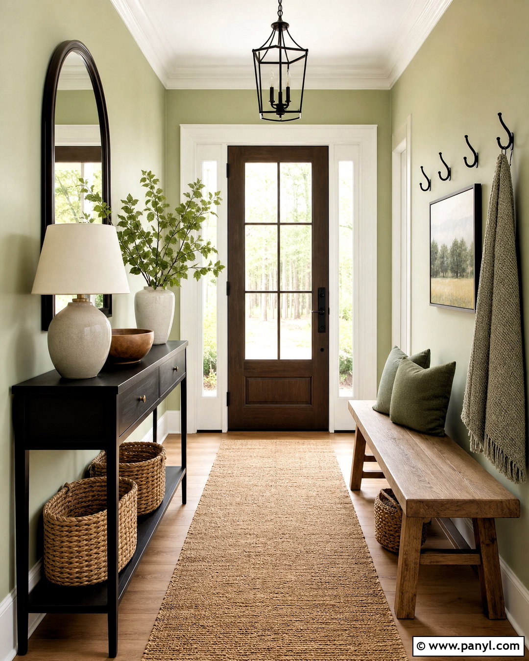 Light Green Entryway Walls With Black Accents - 20 light green walls