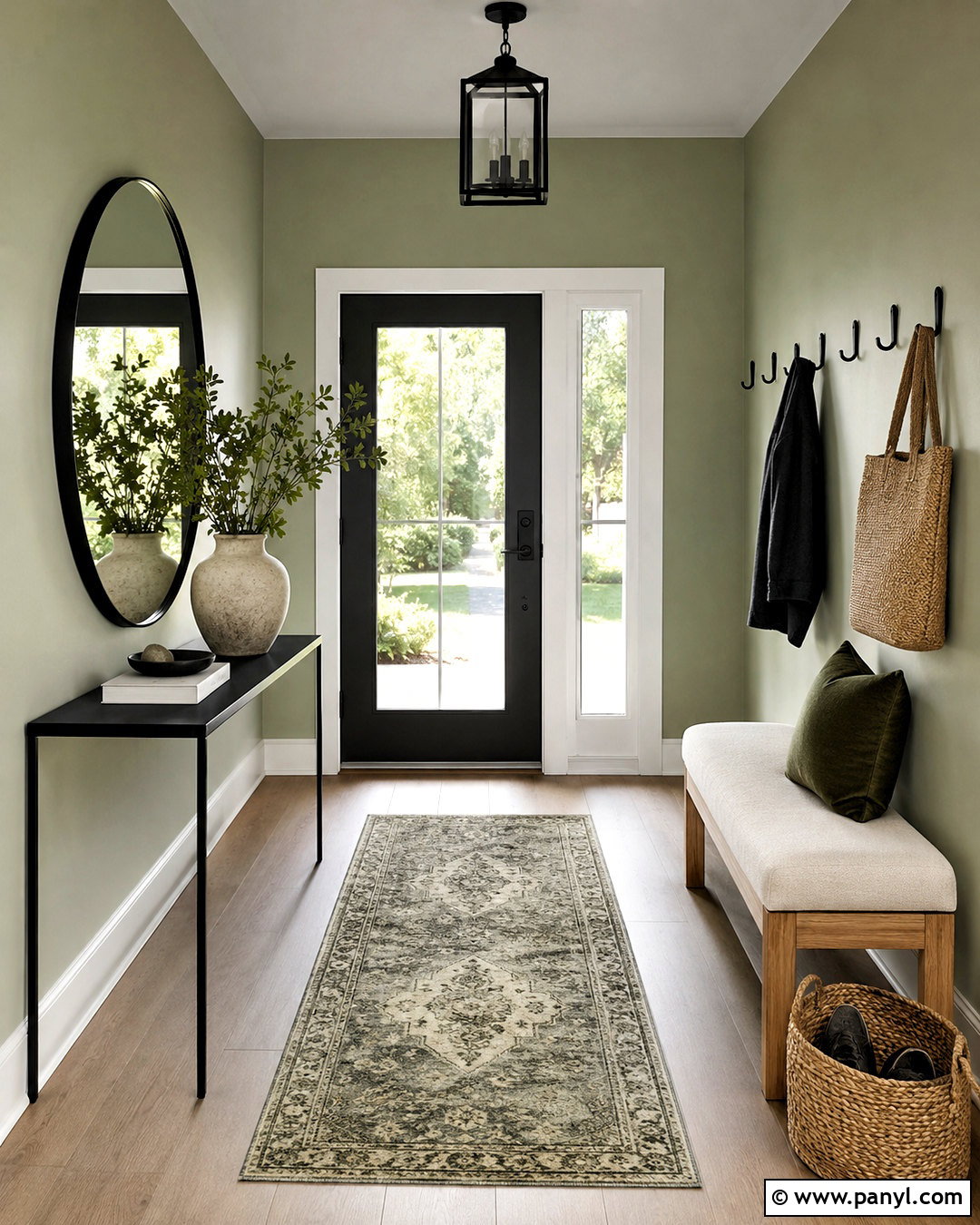 Light Green Entryway With Black Accents - 20 light green room ideas