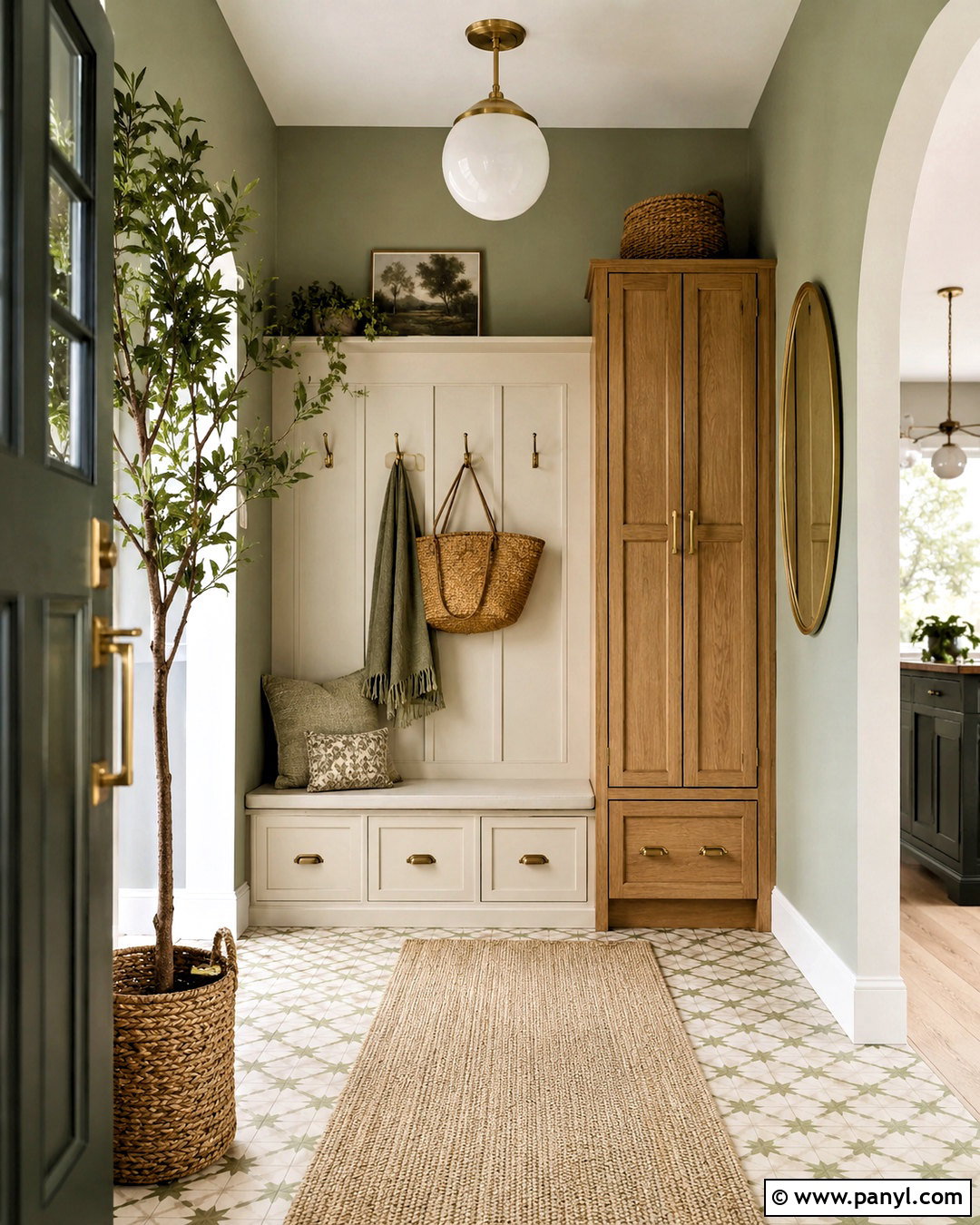 Light Green Entryway With Built-In Storage - 20 light green rooms