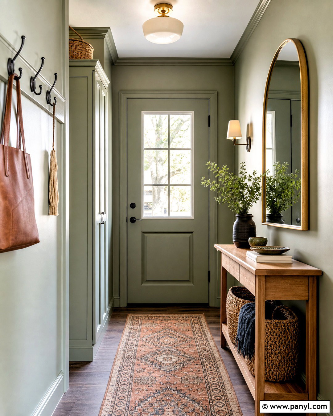 Light Green Entryway With Painted Trim - 20 light green interior ideas