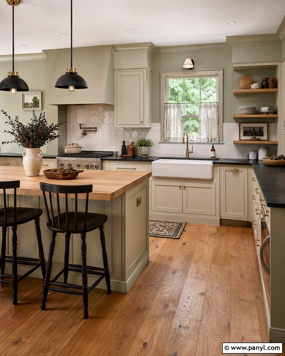 Light Green Farmhouse Kitchen - 35 light green wall paint ideas