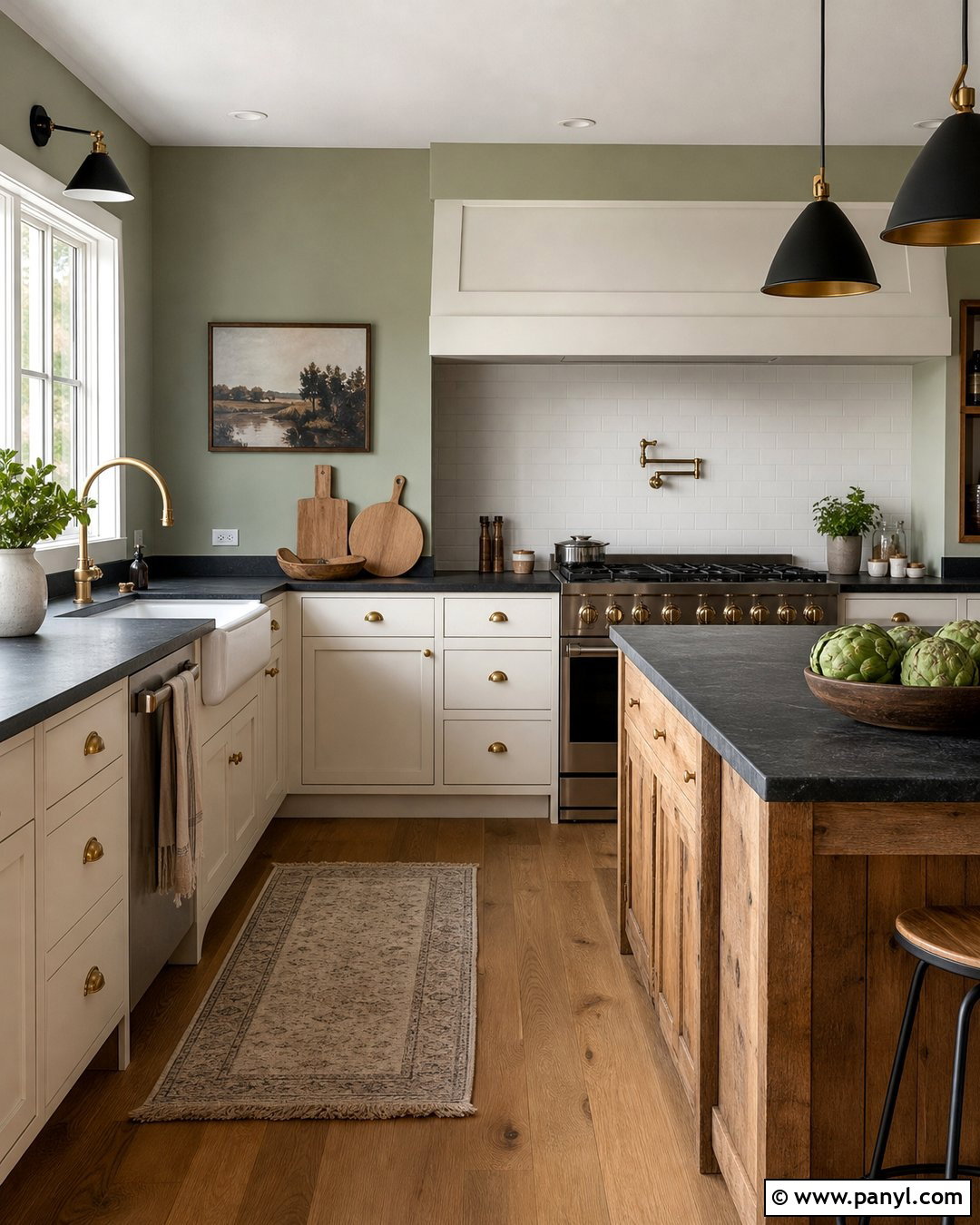 Light Green Farmhouse Kitchen - 30 light green wall color ideas