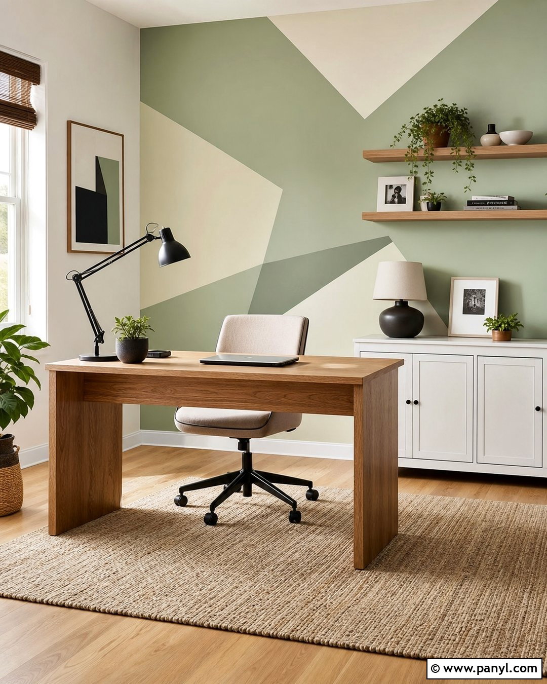 Light Green Geometric Accent Wall - 30 Light Green Accent Wall Ideas