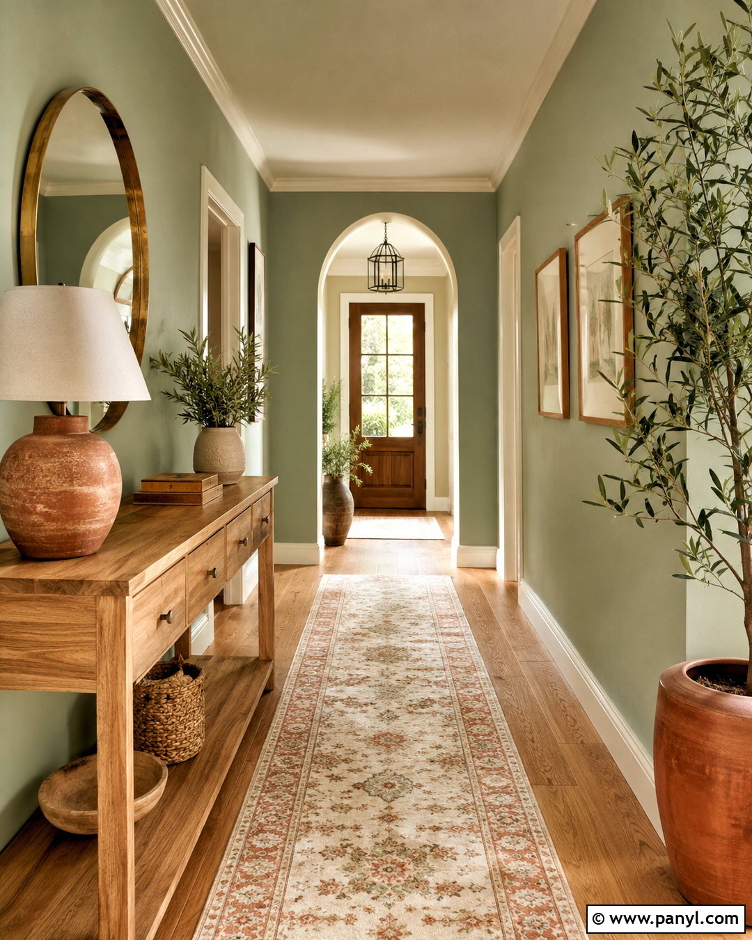 Light Green Hallway With Terracotta Accents - 20 light green hallway ideas