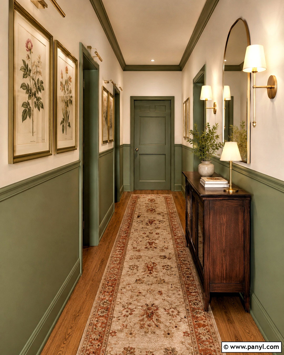 Light Green Hallway With Two Tone Walls - 20 light green hallway ideas