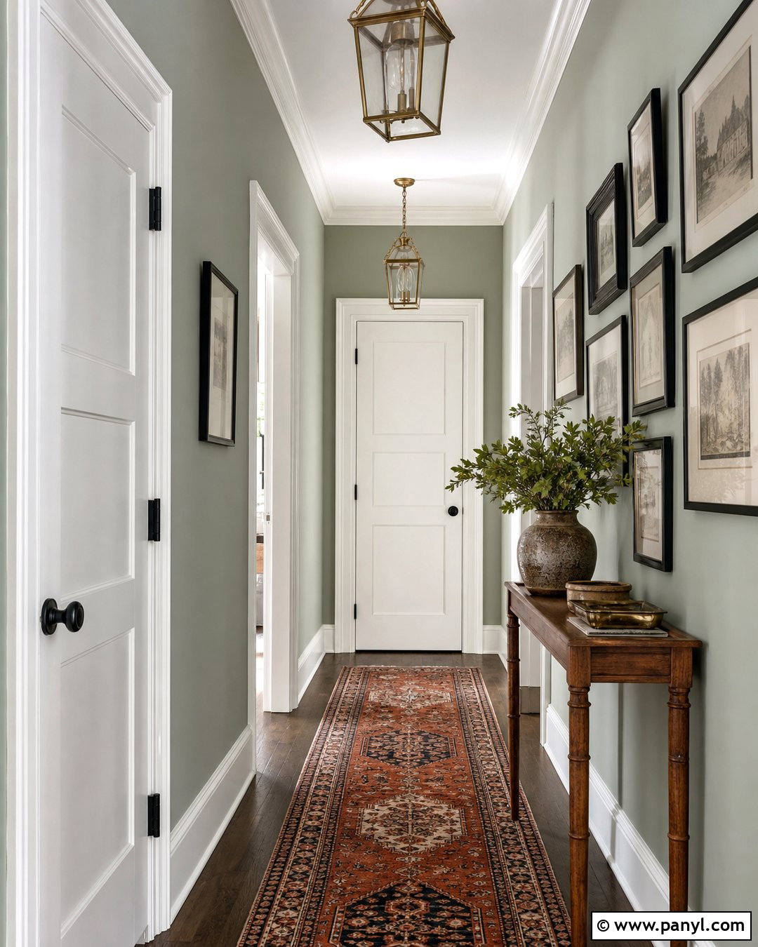 Light Green Hallway With White Trim - 35 light green wall paint ideas