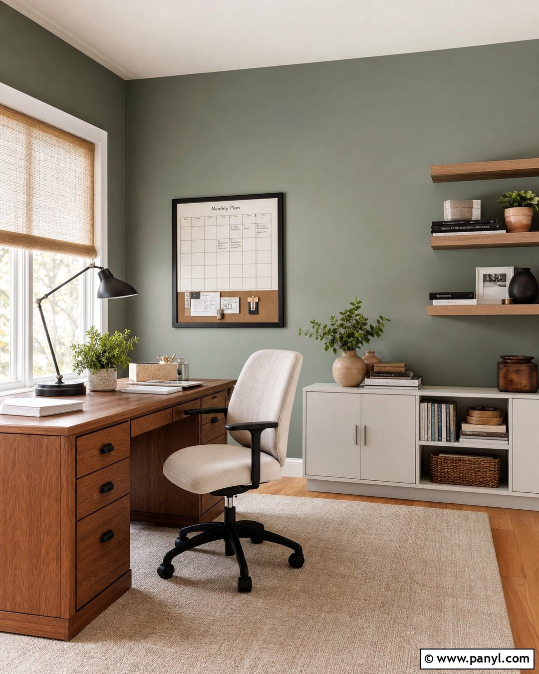 Light Green Home Office Accent Wall - 30 Light Green Accent Wall Ideas