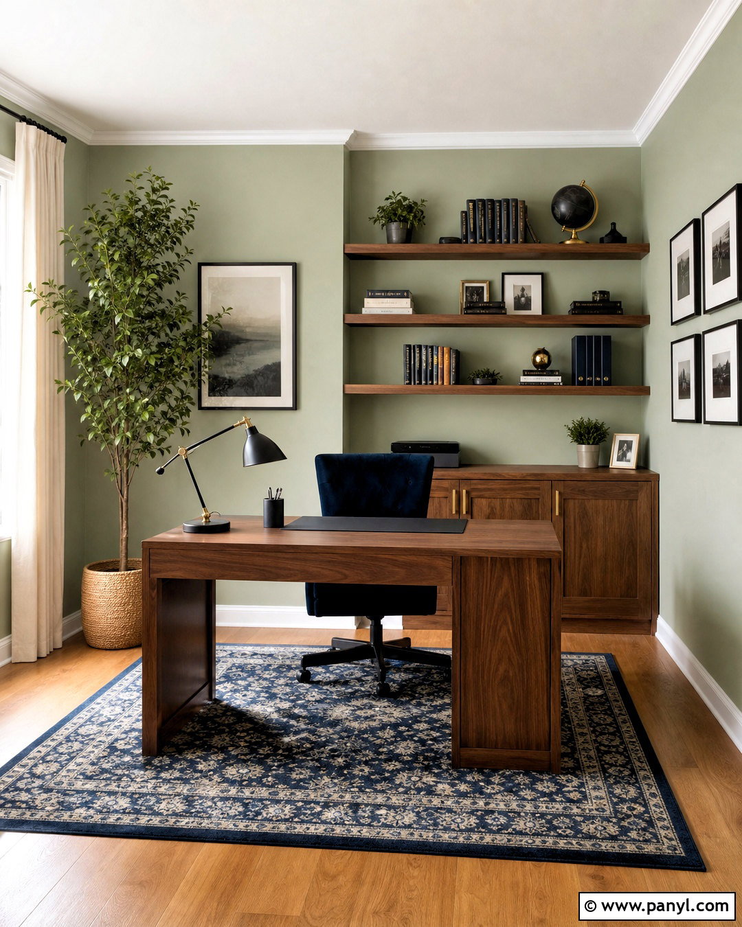 Light Green Home Office Walls With Navy Blue - 20 light green walls