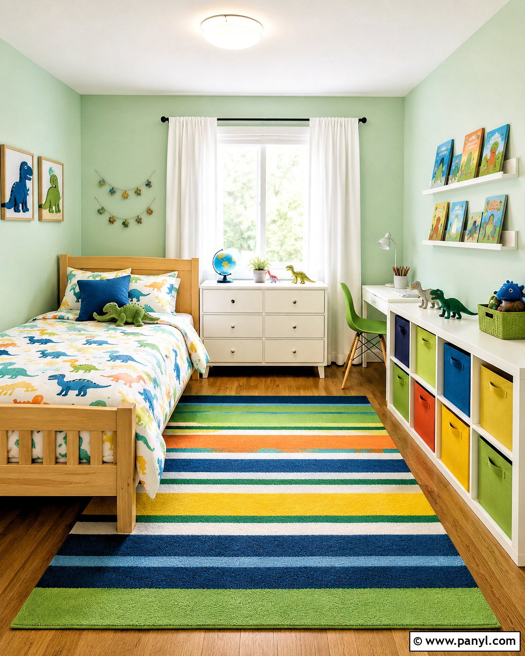 Light Green Kids Room With Colorful Accents - 20 light green rooms