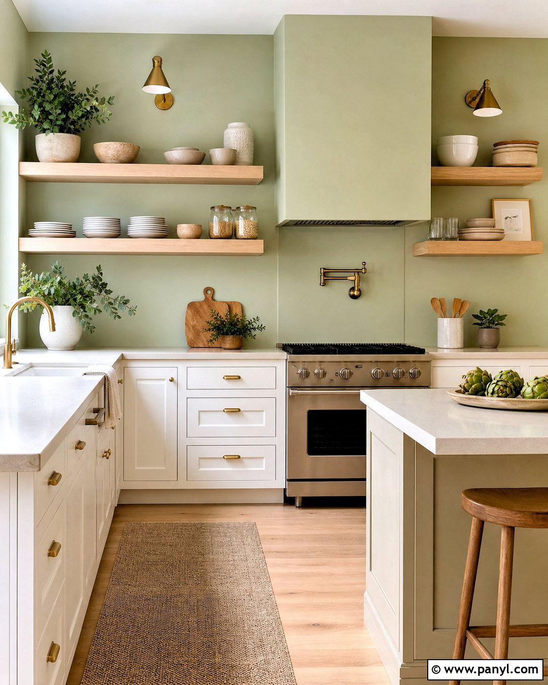 Light Green Kitchen Walls With Open Shelves - 20 light green kitchen walls