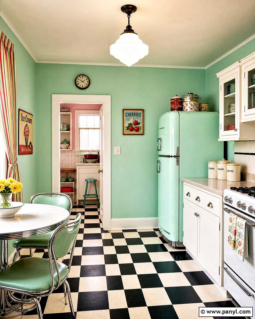 Light Green Kitchen Walls With Vintage Decor - 20 light green kitchen walls