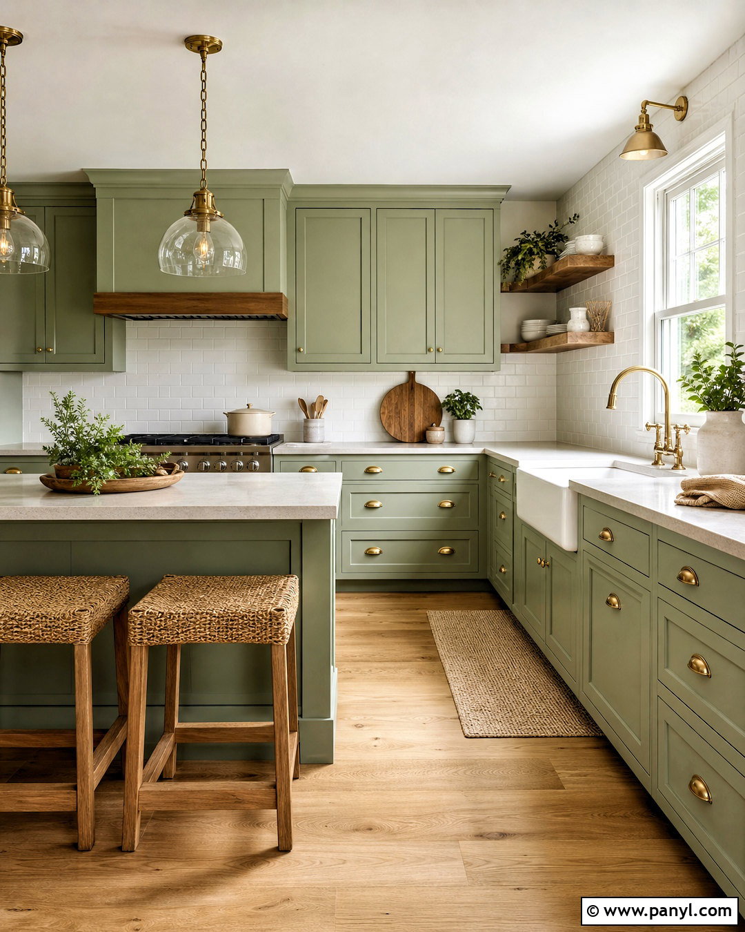Light Green Kitchen With A Farmhouse Sink - 20 light green kitchen ideas