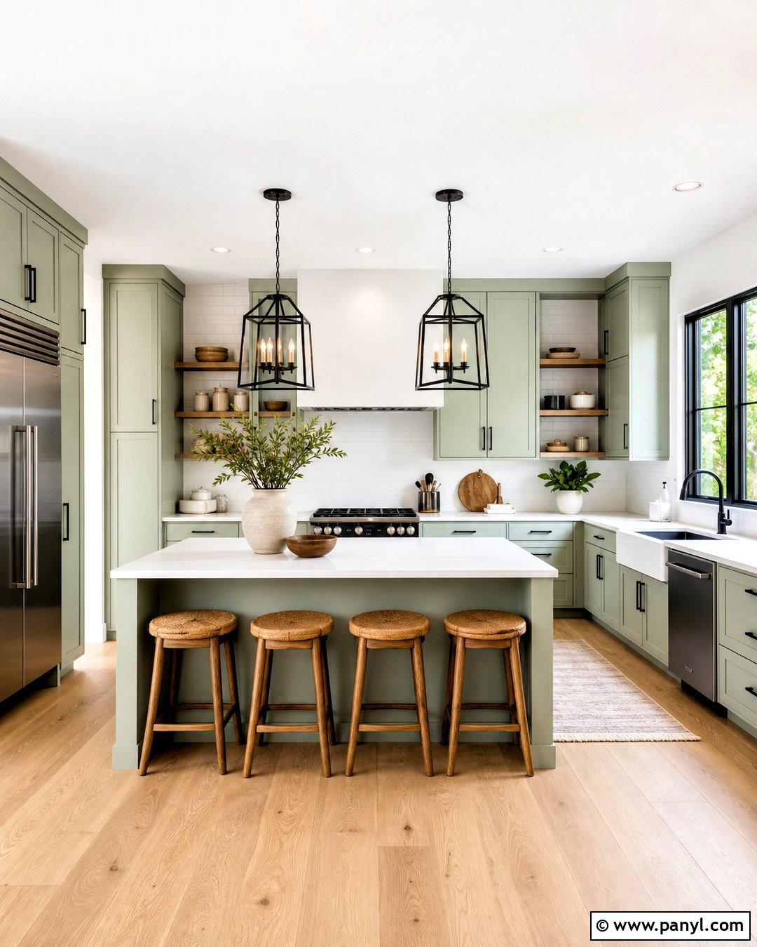 Light Green Kitchen With Black Accents - 20 light green kitchen ideas