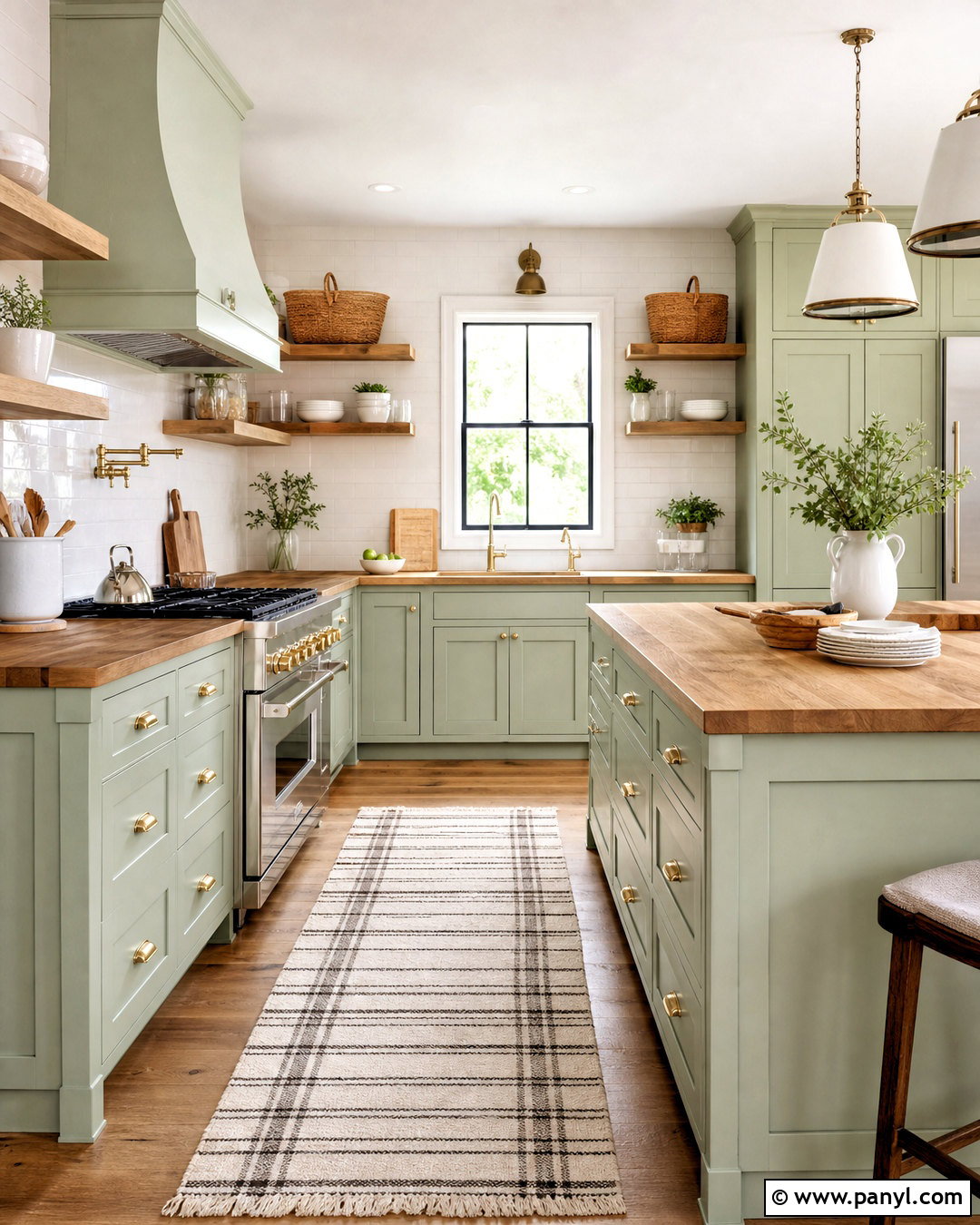 Light Green Kitchen With Butcher Block - 20 light green kitchen ideas