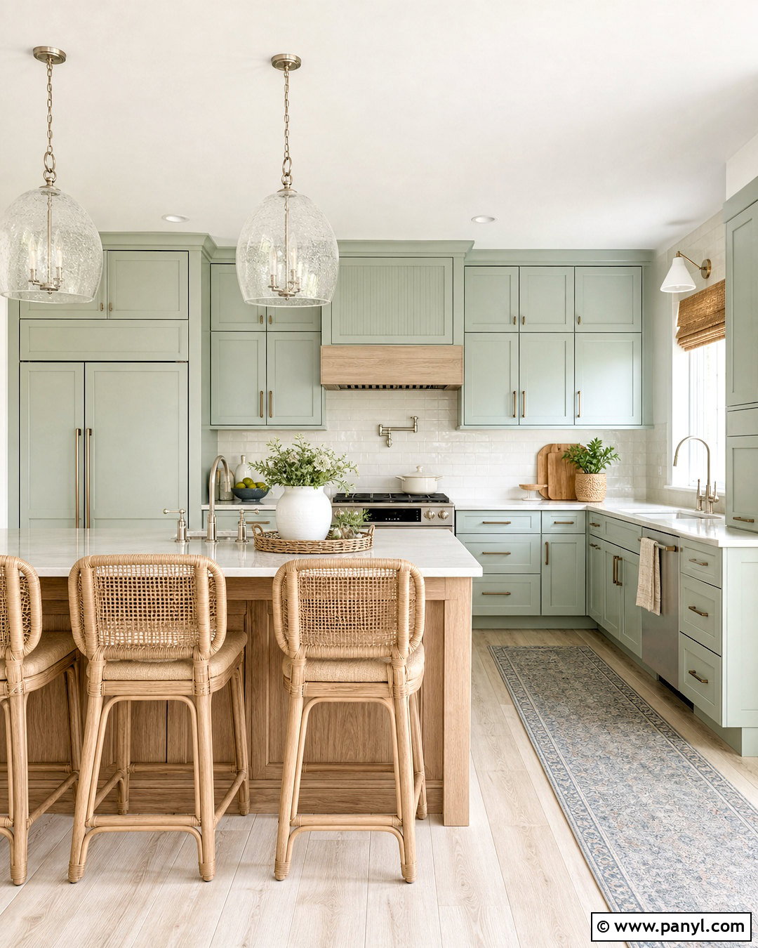 Light Green Kitchen With Coastal Details - 20 light green kitchen ideas