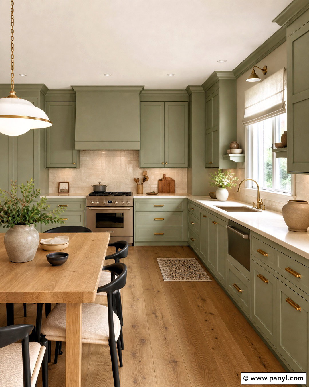 Light Green Kitchen With Color Drenched Walls - 20 light green kitchen ideas