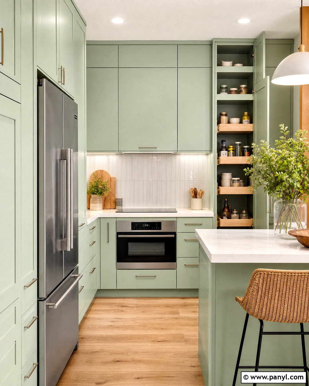 Light Green Kitchen With Small Space Storage - 20 light green kitchen ideas