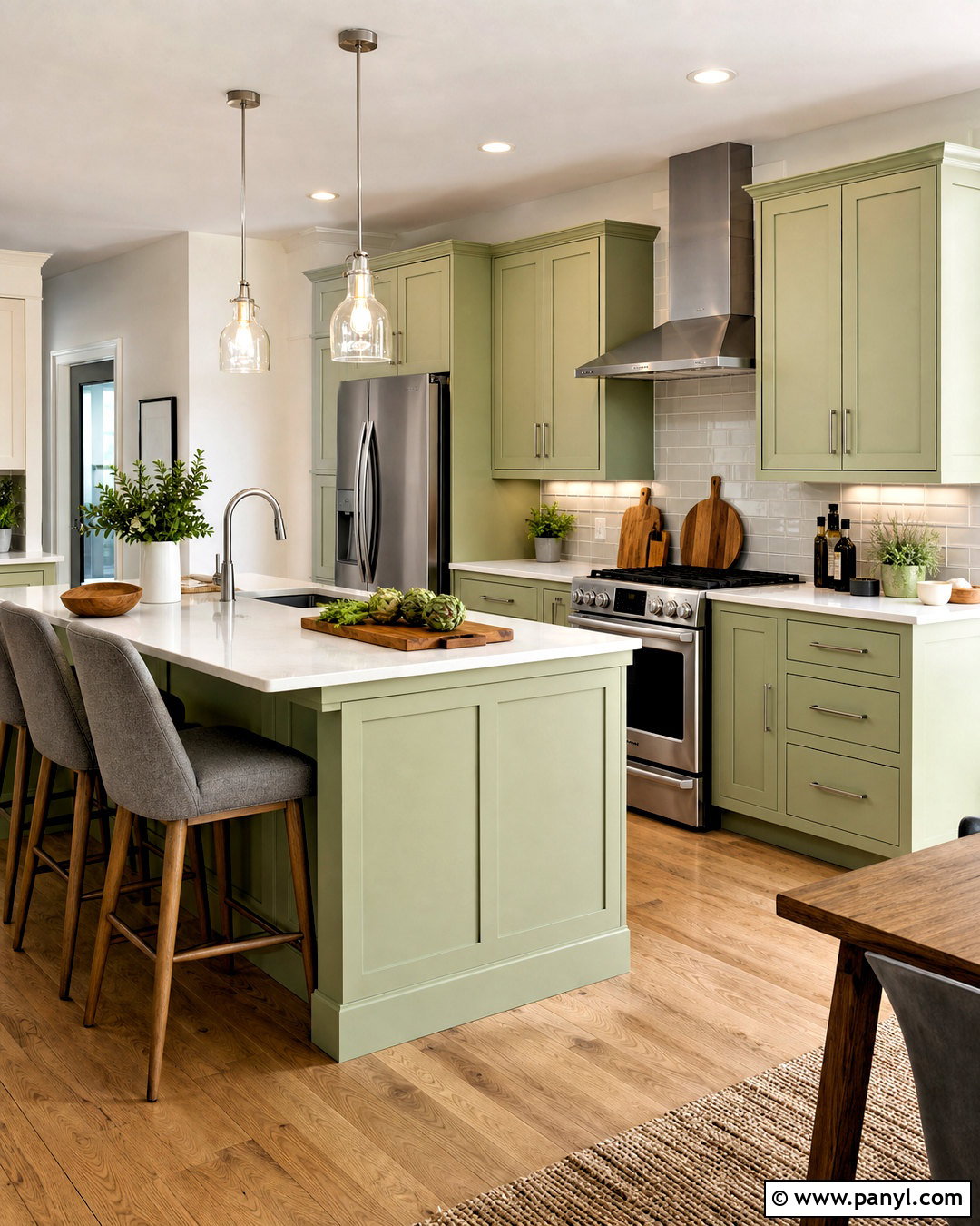 Light Green Kitchen With Stainless Steel - 20 light green kitchen ideas
