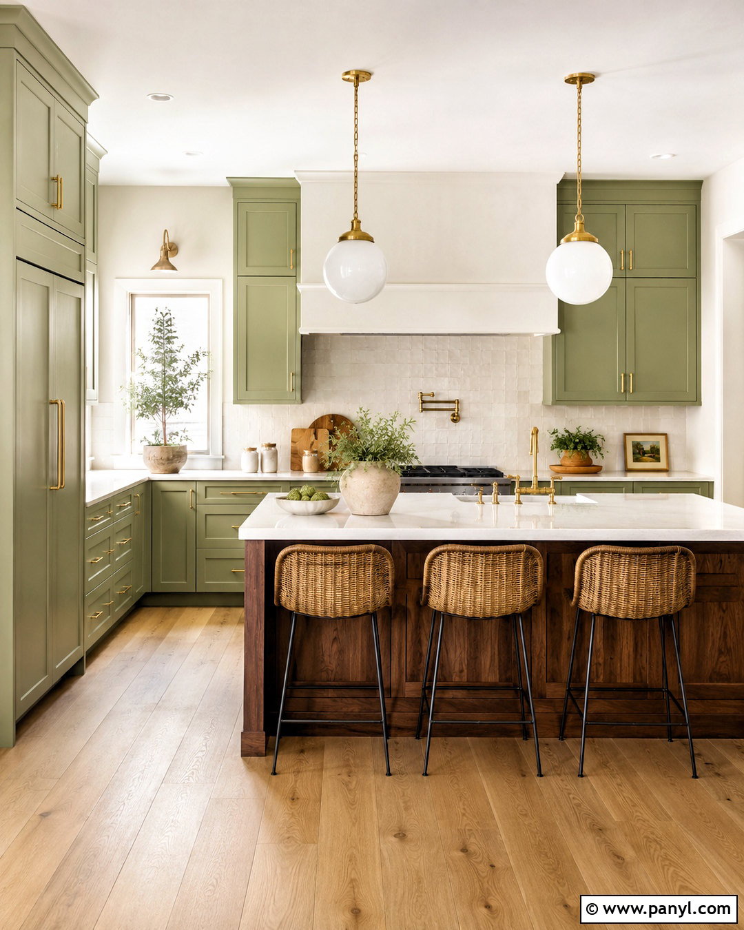 Light Green Kitchen With Walnut Cabinets - 20 light green rooms