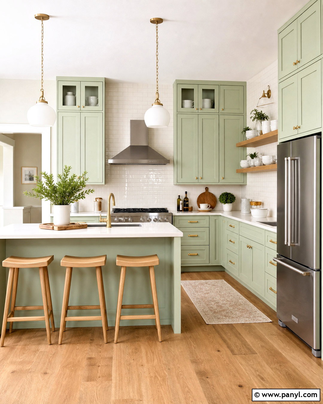 Light Green Kitchen With White Countertops - 20 light green interior ideas