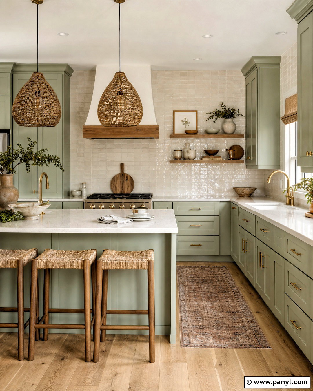 Light Green Kitchen With Zellige Tile - 20 light green kitchen ideas