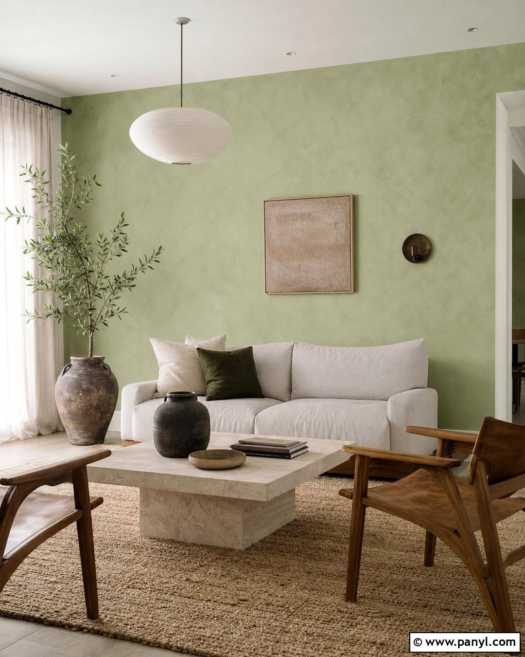 Light Green Limewash Living Room - 30 light green wall color ideas