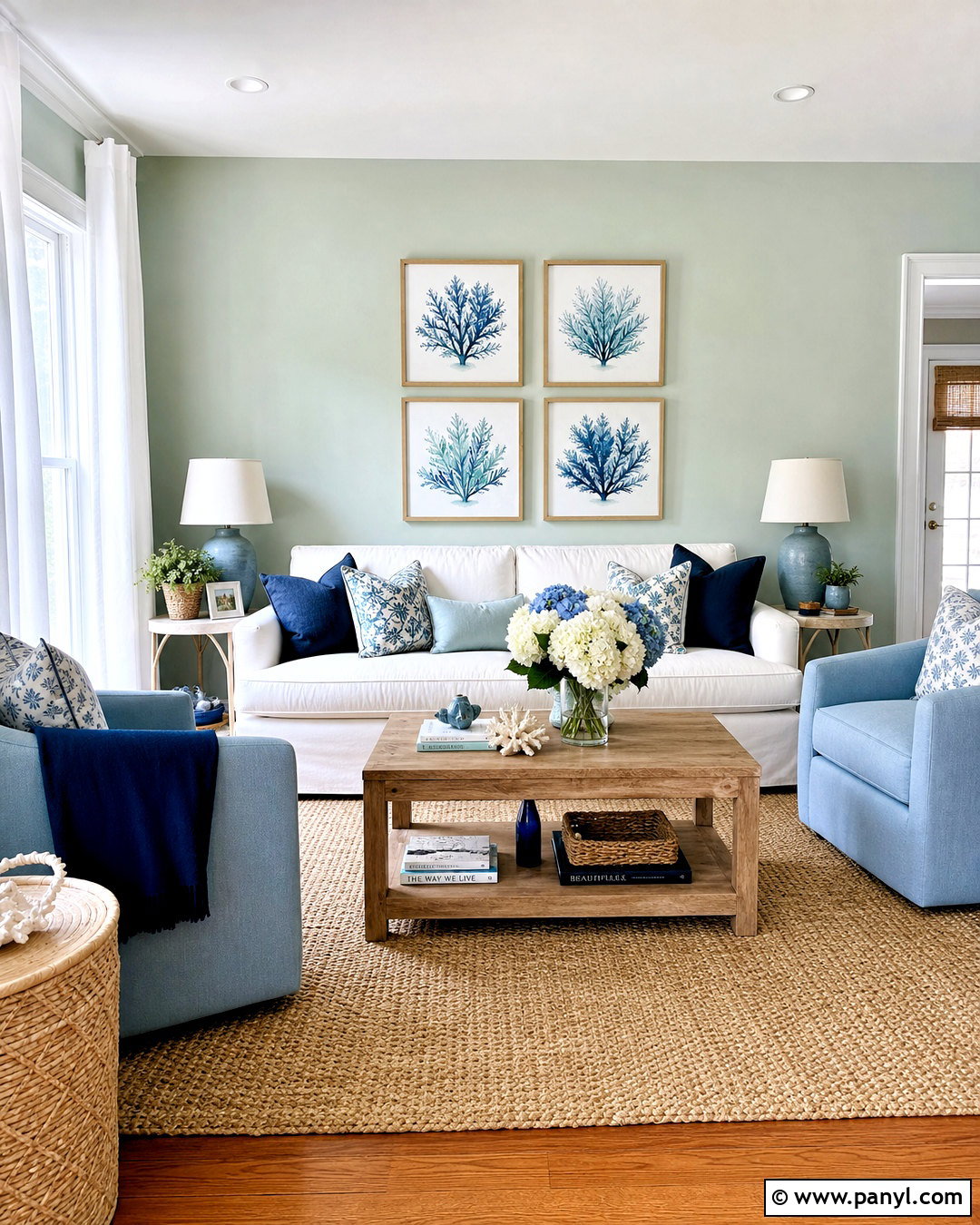Light Green Living Room Walls With Blue Decor - 20 light green living room walls