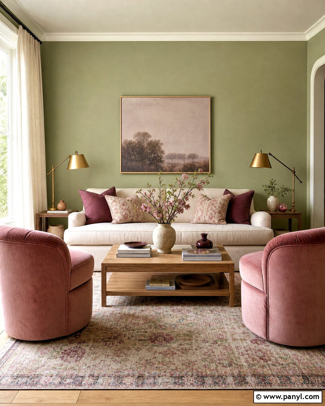 Light Green Living Room Walls With Blush Pink Decor - 20 light green living room walls