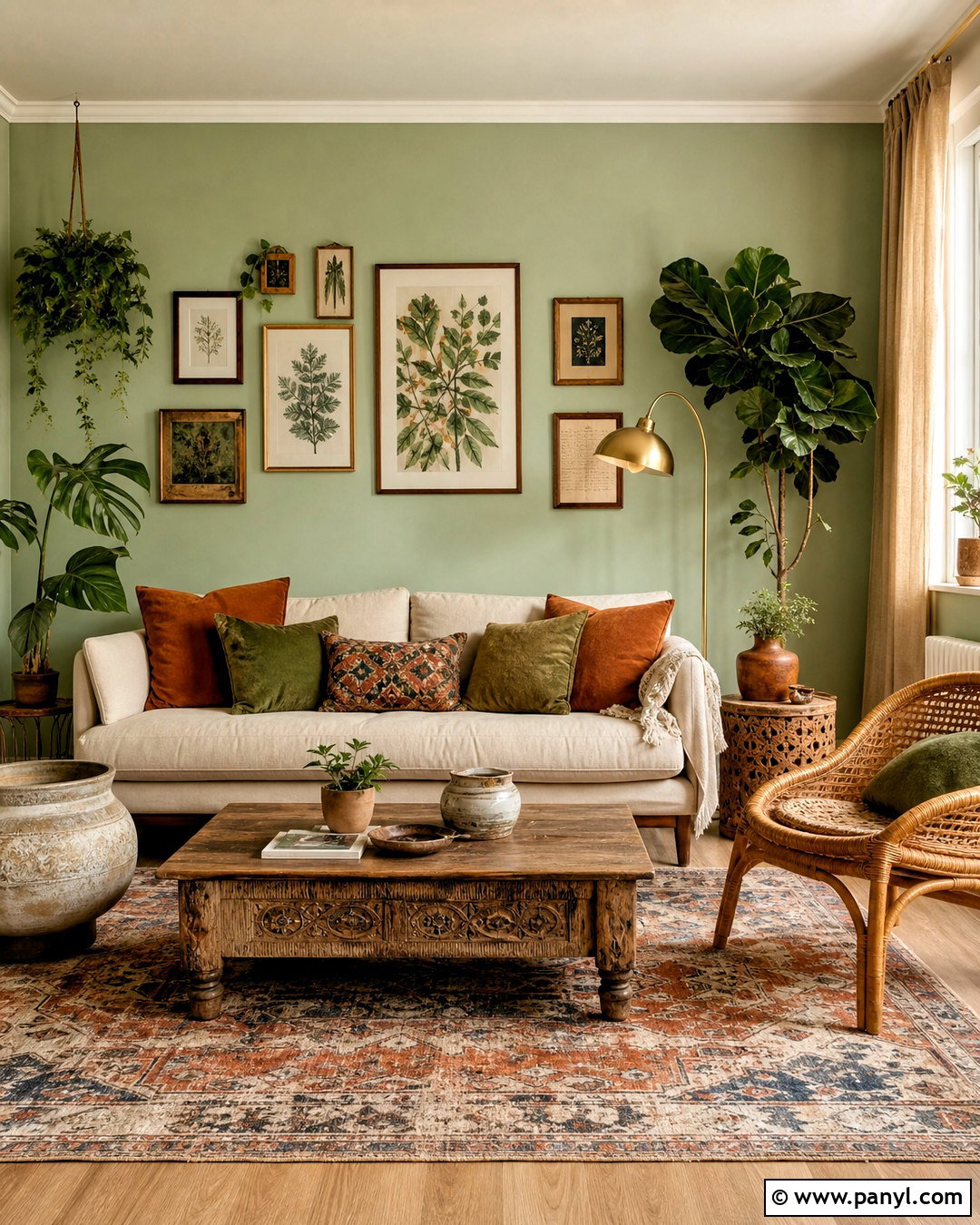 Light Green Living Room Walls With Boho Decor - 20 light green living room walls