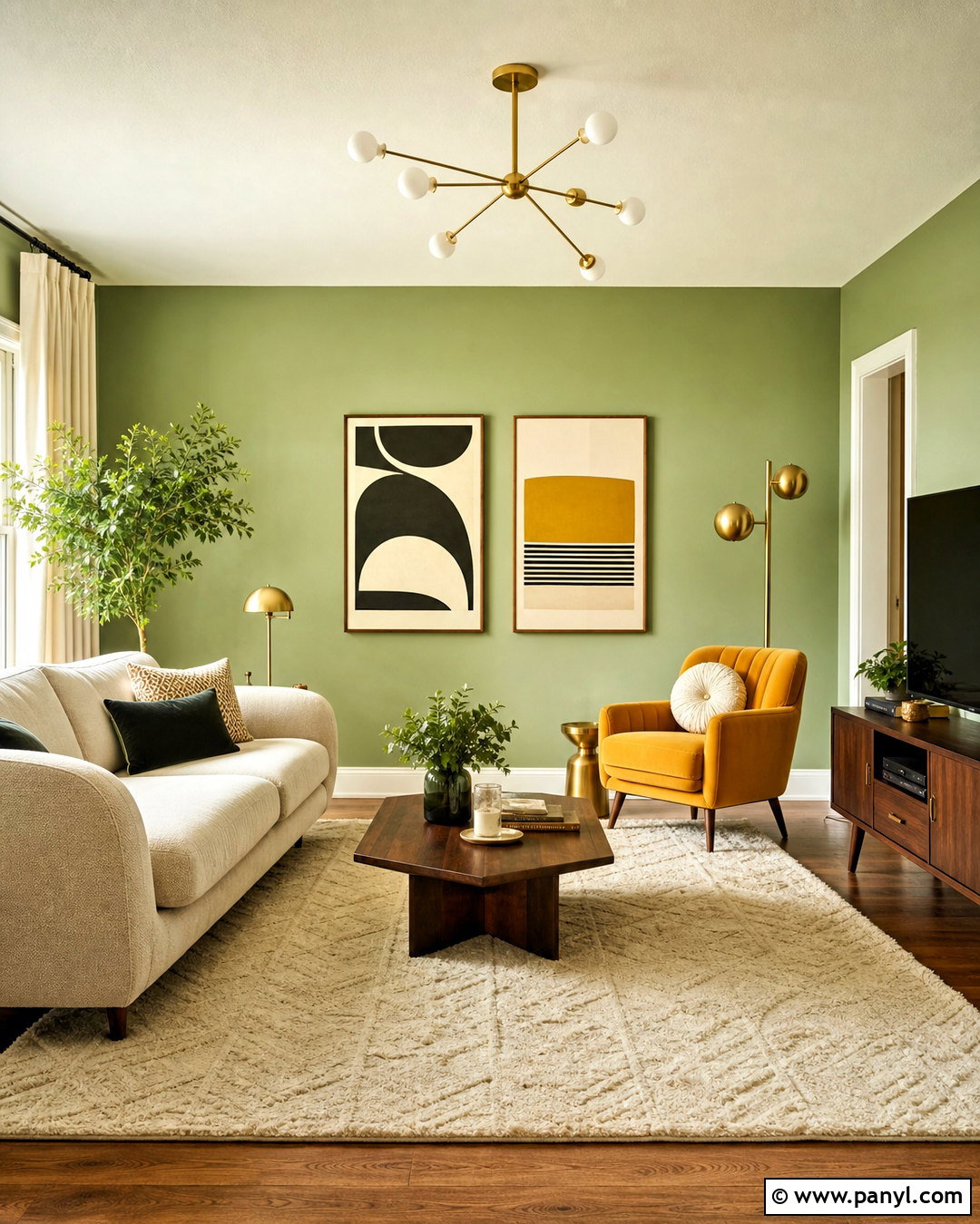 Light Green Living Room Walls With Mustard Accents - 20 light green living room walls