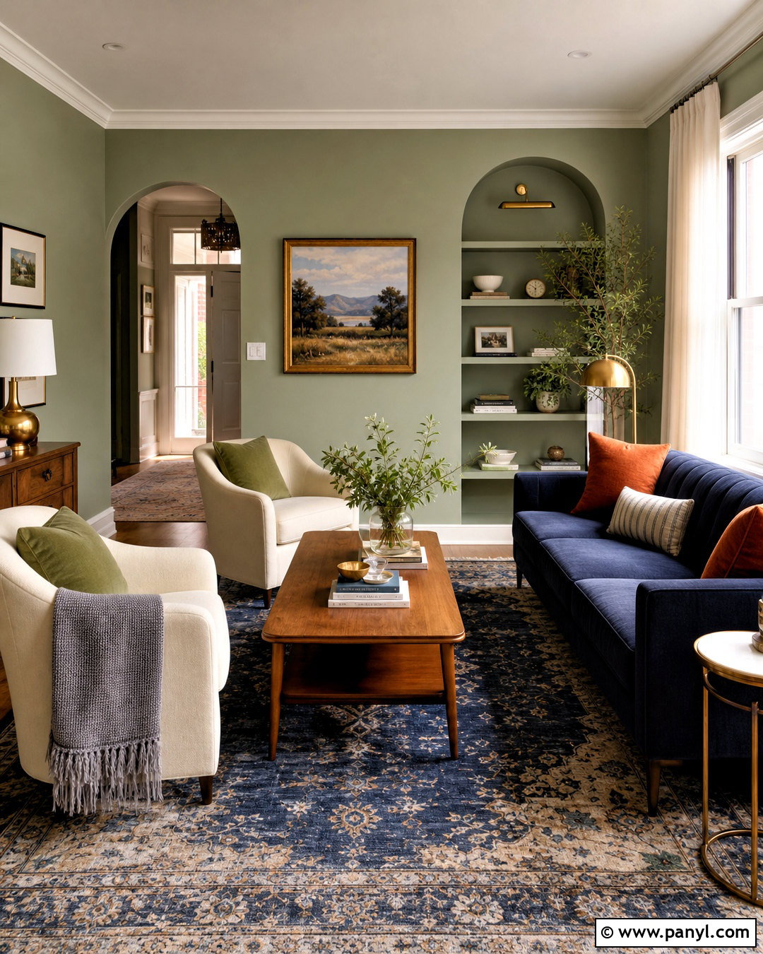 Light Green Living Room Walls With Navy Sofa - 20 light green living room walls