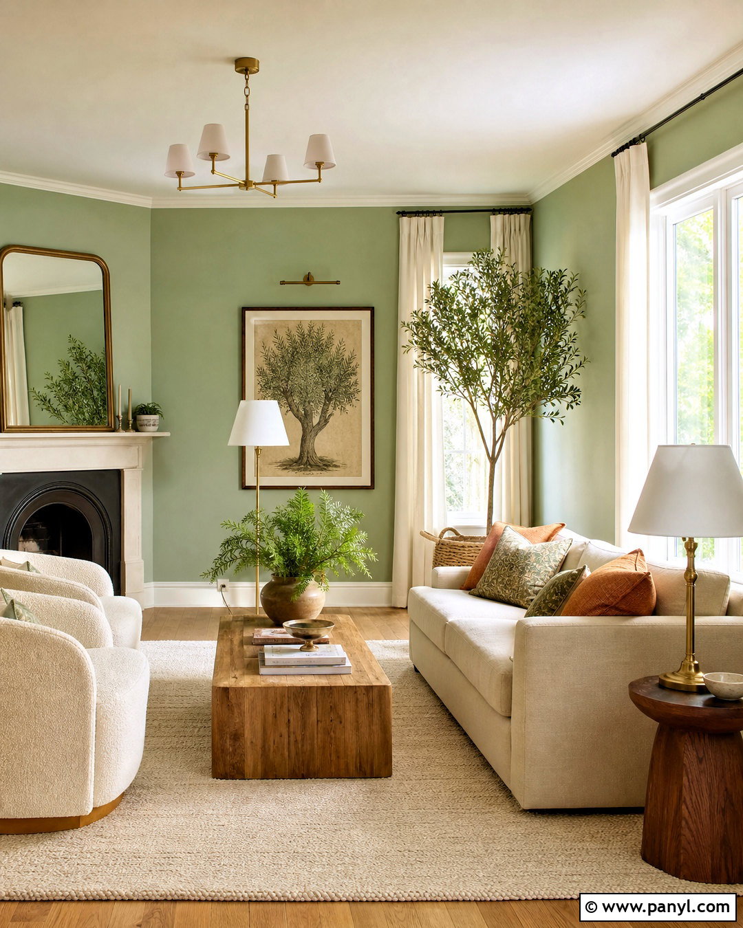 Light Green Living Room With Beige Sofa - 20 light green interior ideas